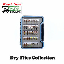 Royal Sissi PRO TYING 30pcs dry flies set with lure box surface feeder artificial insect lure bait tutorial fly fishing tackle 2024 - buy cheap