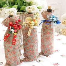 Juego de botellas de vino de Papá Noel rojo, bolsa de cubierta, decoración de mesa para cena y fiesta de navidad 2024 - compra barato
