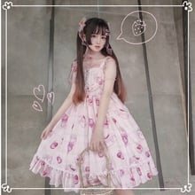 Kawaii estilo japonés Jsk Lolita vestido dulce cereza postre lolita diario vestido sin mangas suave chica vestido 2024 - compra barato