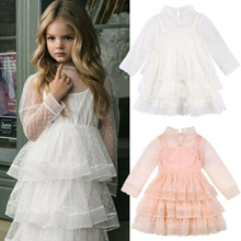 Focusnorm-vestido bonito para niña recién nacida, traje de tul de encaje largo de manga larga, Princesa, dama de honor, para fiesta 2024 - compra barato