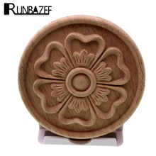 RUNBAZEF-Apliques de madera Natural para tallado Kawaii, molduras de madera sin pintar, calcomanía, figuritas decorativas, artesanía 2024 - compra barato