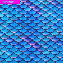 New Digital Printing Canvas Fabric Fantasy Blue Fish Scales Print Canvas Fabric Patchwork Sewing DIY Bag Table Cloth 145CM Wide 2024 - buy cheap