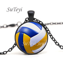 SUTEYI moda-collar de voleibol Vintage para hombre, cadena colgante con Collares, regalo de baile deportivo 2024 - compra barato
