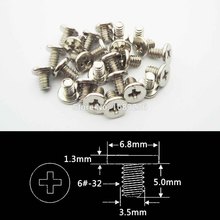 50pcs silvery PC Case Phillips Flat Pan Round Head Hard Drive HDD Power Supply PSU Mounting Screw 6#-32*5mm DIY Computer F 2024 - buy cheap