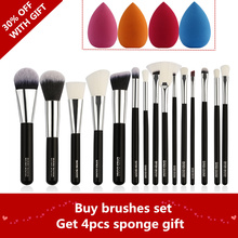 15Pcs Pro Makeup Brushes Set Powder Foundation Eyeshadow Make Up Brushes Cosmetics Soft Synthetic Hair with Sponge Free Gift 2024 - buy cheap