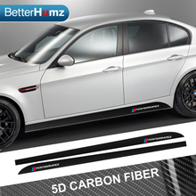 BETTERHUMZ Carbon Fiber M Performance Side Skirt Sill Stripe Body Decals Sticker For BMW F30 F31 F32 F33 E90 E92 E93 F20 F21 G30 2024 - buy cheap