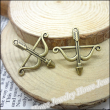 70 pcs Vintage Charms Bow and arrows Pendant Antique bronze Fit Bracelets Necklace DIY Metal Jewelry Making 2024 - buy cheap