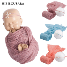 Mohair cobertor para fotografia de bebês, 40*150 cm, cobertor com faixa de cabeça e pérola, acessórios infantis de malha macia 2024 - compre barato