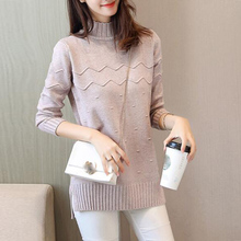 Autumn Winter long Sweater Women Round Neck Pullover Knit Sweater Large Size Loose Long Sleeves Women Tops Bottom Shirt Sweater 2024 - buy cheap