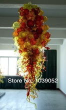 Free Shipping Hot Sale Hotel Blown Glass Crystal Led Long Chandelier 2024 - buy cheap