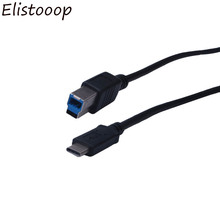 Elistooop, штекер USB 3,1 типа C для USB 2,0 типа B, кабель для передачи данных для сотовых телефонов, Macbook и ноутбуков, длина 1 м/3 фута 2024 - купить недорого