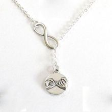 Infinity lariat Pinky Swear Promise Necklace Pendant Vintage Silver Punk Collares Choker Chain Friendship Necklace Jewelry Women 2024 - buy cheap