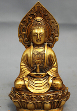 Estatua de diosa de Buda, bote de budismo dorado, bronce chino, GuanYin kwan-yin, envío rápido 2024 - compra barato