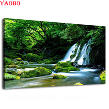 5D Diamond Painting Waterfall Nature Landscape Full Drill Embroidery beads Cross Stitch DIY diamond mosaic Home Decor Craft Gift 2024 - buy cheap