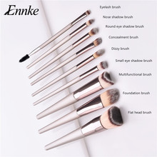 9pcs makeup brushes champagne gold wood handle synthetic hair makeup brush set with foundation powder eyebrow eyelash brush 2024 - buy cheap