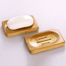 Caja de jabón de bambú natural para baño, plato de almacenamiento, bandeja de drenaje, soporte 2024 - compra barato