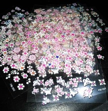 30 hojas de diamantes de imitación plateados y rosas, diseño de flores para uñas, pegatinas artísticas, calcomanías para manicura, estampado de rodajas, brillos, pegatina de agua DIY 2024 - compra barato