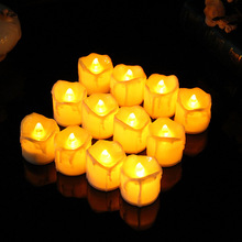 2pcs Flameless Yellow Flicker Tear Wax Drop Candle Battery Operated Tea Lights Led Tea Light Wedding Candle 2024 - buy cheap