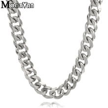 Moorvan 7mm/10mm/13mm men's necklace six flat curb buban stainless steel chain jewelry for party/gift cool punk man jewelry 2024 - buy cheap