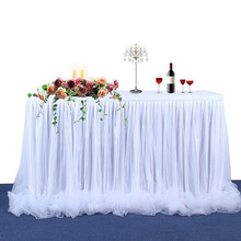183x78cm Fashion Solid Large Tulle Table Skirt Cover Birthday Wedding Festive Party Decor Table Cloth 2024 - buy cheap