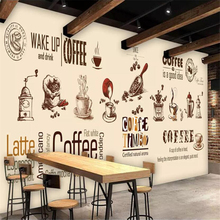 beibehang Custom wallpaper 3D mural hand-painted European and American coffee shop background wall living room bedroom wallpaper 2024 - buy cheap