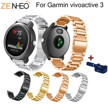 Pulseira inteligente de aço inoxidável, pulseira de substituição para garmin vivoactive 3, pulseira de relógio 20mm para garmin vivoactive3 2024 - compre barato