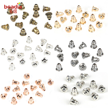 600 unids/lote de accesorios de joyería, pendientes de Metal, tapón trasero para pendientes, tapones bloqueados, fabricación de joyas Diy 5x6mm 2024 - compra barato