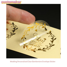 200 шт. Заказные свадебные подарочные бирки золотой прозрачный Дамаск ПВХ стикер дизайн прозрачный логотип душ свадьба ding Baby matte 2024 - купить недорого
