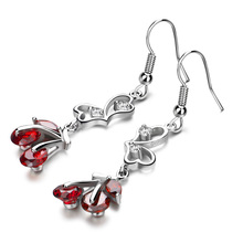 Pendientes de cereza de cristal rojo para mujer, aretes de fruta dulce para vacaciones, joyas de ocio, accesorios bonitos 2024 - compra barato