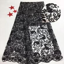 Top quality Nigerian fabric for party dress new African embroidered lace fabric ZH-7324 for fashion dress 2024 - buy cheap