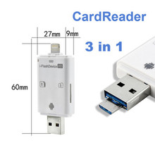 Новинка! 2 в 1 Micro SD TF карта SD кардридер USB 2,0 для iPhone/ipad/Android/компьютера 2024 - купить недорого