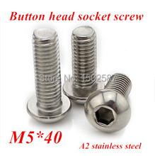 Tornillo de acero inoxidable para cabezal de M5, PERNO DE A2-70 x 40, unids/lote, M5 ISO7380, x 40mm, 100 2024 - compra barato