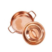 Mini pote de cobre para cozinha de casa de bonecas 1/12 com tampa 2024 - compre barato