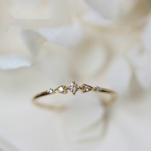 Anel cheio de ouro vintage feminino, anel requintado banhado a prata pequeno simples flor anéis presentes para meninas joias 2024 - compre barato