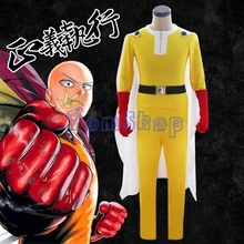 Anime um soco-homem saitama conjunto completo cosplay macacão e capa trajes de halloween frete grátis 2024 - compre barato