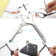 Utili-Mini cuchillo multiusos en forma de llave, herramienta de anillo, destornillador, equipo táctico, supervivencia, kit de bolsillo edc 2024 - compra barato