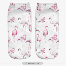 Meias curtas unissex da moda, meias curtas estampadas em 3d com flamingo, rosa, animais, meias engraçadas 2024 - compre barato