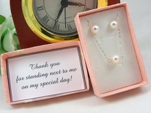 personalize pearl wedding Bridesmaid studs earrings necklace sets Jewelry Sets maid of honor jewelry proposal gifts note-cards 2024 - buy cheap