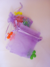 Bolsa de regalo para envoltura de joyería, bolsas de exhibición con cordón para pulseras/Collar, bolsa de hilo, Organza púrpura claro, 9x12cm, 5000 Uds. 2024 - compra barato