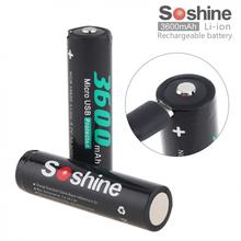 2pcs/lot Soshine NCR 18650 Batteries Li-ion 3.7V 13.32WH 3600mAh Rechargeable Battery for Flashlight / Headlamp 2024 - buy cheap