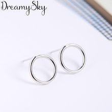 DreamySky Real Pure Silver Color  Circle Big Earrings For Women Gift Fashion Wedding Christmas Jewelry Pendientes Brincos 2024 - buy cheap