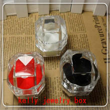 Wholesale 60pcs/lot 3.8*3.8cm Jewelery Box Mixed Color Clear Acrylic Ring Box Favor Jewelry Earrings Display Packaging Gift Box 2024 - buy cheap