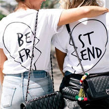 Lei SAGLY BEST FRIEND Girls T Shirt Women Summer Short Sleeve Tshirt Ladybro Casual Clothes Tops 2024 - buy cheap