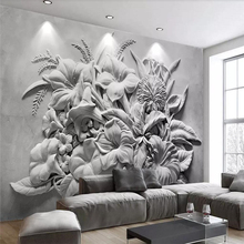 Beibehang Papéis De Parede Branco Papel De Parede Mural 3D Anaglyph Flor Sala de estar Quarto TV Sofá Fundo Pintura de Parede Papel De Parede 2024 - compre barato