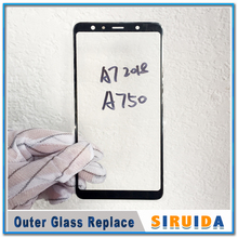 1 Uds la mejor Lente de Cristal frontal exterior LCD para Samsung Galaxy A750 A7 versión 2018 Reparación de pantalla táctil de reemplazo rota 2024 - compra barato