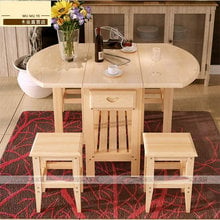 Полукруг, складной, кофейный, обеденный столик дюйма, с двумя стульями (без ящиков), мебель для гостиной из массива сосны 2024 - купить недорого