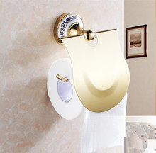 2016 Bathroom Accessories luxury Gold Finish Creative ceramics Roll Holder Toilet Paper Holder,Finish Paper Towel Holder 2024 - buy cheap