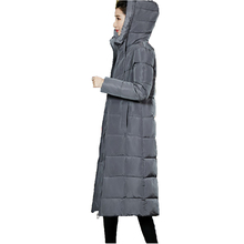 6XL размера плюс женская хлопковая куртка на пуху 2018 зимняя новая утолщенная Женская хлопковая куртка с капюшоном Женская Длинная Куртка парка WZ741 2024 - купить недорого