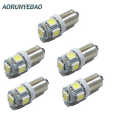 AORUNYEBAO 5 шт. T11 BA9S 5050 5SMD светодиодный светильник, лампа для автомобиля, автомобильный источник, 12 В, лампа T4W, внутреннее купольное освещение подсветка приборов светильник s 2024 - купить недорого