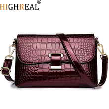 HIGHREAL New Fashion Female Square Bag New Quality PU Leather Women Bag Crocodile Pattern Tote Bag Lock Shoulder Messenger Bags 2024 - buy cheap